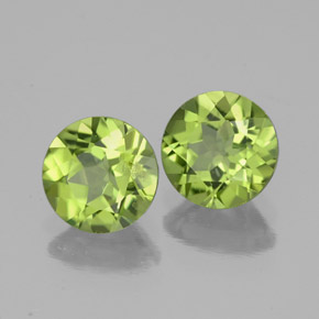 1.85 ct Green Peridot Stone, Natural Peridot in Round Facet Shape for Sale