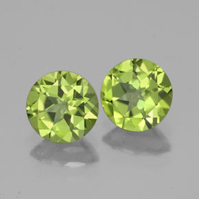 1.69 ct Green Peridot Stone, Natural Peridot in Round Facet Shape for Sale