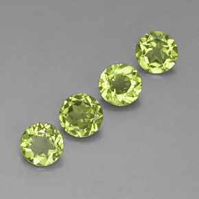 3.02 ct Green Peridot Stone, Natural Peridot in Round Facet Shape for Sale