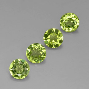 3.29 ct Green Peridot Stone, Natural Peridot in Round Facet Shape for Sale