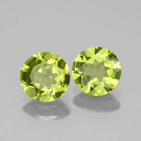 1.52 ct Green Peridot Stone, Natural Peridot in Round Facet Shape for Sale