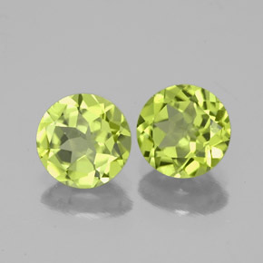 1.68 ct Green Peridot Stone, Natural Peridot in Round Facet Shape for Sale