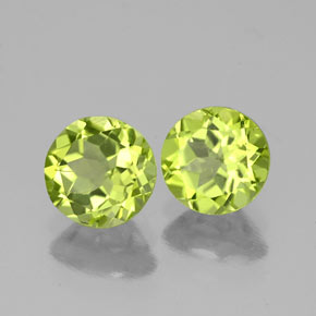 1.71 ct Green Peridot Stone, Natural Peridot in Round Facet Shape for Sale