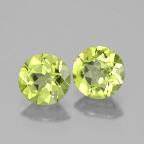 1.57 ct Green Peridot Stone, Natural Peridot in Round Facet Shape for Sale