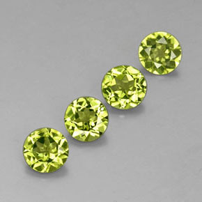 3.32 ct Green Peridot Stone, Natural Peridot in Round Facet Shape for Sale