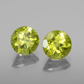 1.95 ct Green Peridot Stone, Natural Peridot in Round Facet Shape for Sale