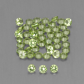1.50 ct Green Peridot Stone, Natural Peridot in Diamond-Cut Shape for Sale