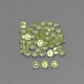 1.46 ct Green Peridot Stone, Natural Peridot in Diamond-Cut Shape for Sale