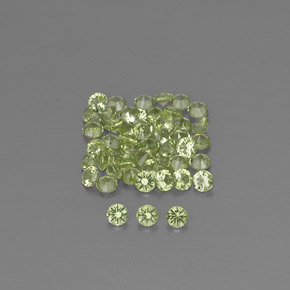 1.46 ctw Green Peridot Gemstones, Peridot Gems in Diamond-Cut Shape for Sale.
