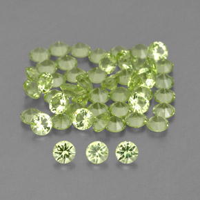 1.45 ct Green Peridot Stone, Natural Peridot in Diamond-Cut Shape for Sale