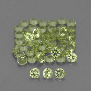 1.55 ct Green Peridot Stone, Natural Peridot in Diamond-Cut Shape for Sale