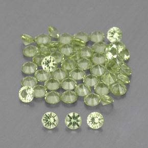 1.54 ct Green Peridot Stone, Natural Peridot in Diamond-Cut Shape for Sale