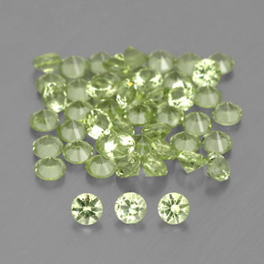 1.55 ct Green Peridot Stone, Natural Peridot in Diamond-Cut Shape for Sale