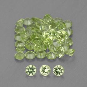 1.48 ctw Green Peridot Stones, Natural Peridot in Diamond-Cut Shape for Sale