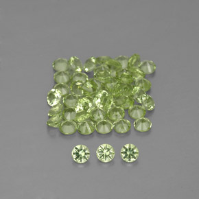 1.53 ct Green Peridot Gemstone, Peridot Gem in Diamond-Cut Shape for Sale.