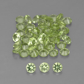 1.53 ct Green Peridot Stone, Natural Peridot in Diamond-Cut Shape for Sale