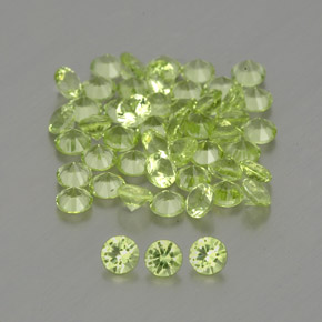 1.44 ct Green Peridot Stone, Natural Peridot in Diamond-Cut Shape for Sale