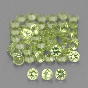 1.54 ct Green Peridot Stone, Natural Peridot in Diamond-Cut Shape for Sale