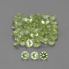 1.51 ct Green Peridot Stone, Natural Peridot in Diamond-Cut Shape for Sale