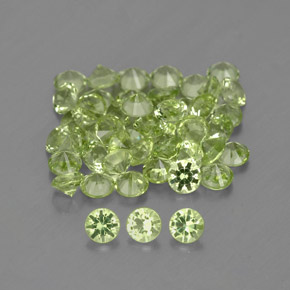 1.55 ct Green Peridot Stone, Natural Peridot in Diamond-Cut Shape for Sale