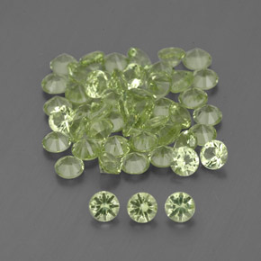 1.45 ct Green Peridot Stone, Natural Peridot in Diamond-Cut Shape for Sale