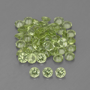 1.52 ct Green Peridot Stone, Natural Peridot in Diamond-Cut Shape for Sale