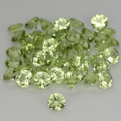 1.47 ctw Green Peridot Gemstones, Peridot Gems in Diamond-Cut Shape for Sale.