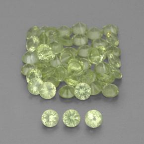1.48 ctw Green Peridot Stones, Natural Peridot in Diamond-Cut Shape for Sale