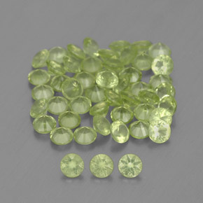 1.47 ctw Green Peridot Stones, Natural Peridot in Diamond-Cut Shape for Sale