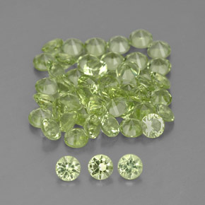1.47 ctw Green Peridot Stones, Natural Peridot in Diamond-Cut Shape for Sale
