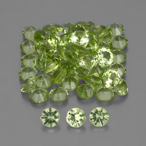 1.56 ct Green Peridot Stone, Natural Peridot in Diamond-Cut Shape for Sale