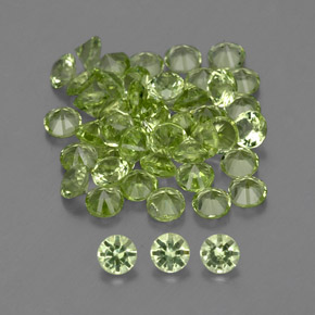 1.47 ct Green Peridot Stone, Natural Peridot in Diamond-Cut Shape for Sale