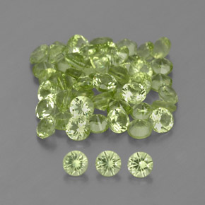 1.48 ct Green Peridot Stone, Natural Peridot in Diamond-Cut Shape for Sale
