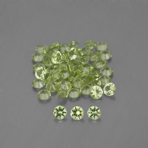1.48 ctw Green Peridot Gemstones, Peridot Gems in Diamond-Cut Shape for Sale.