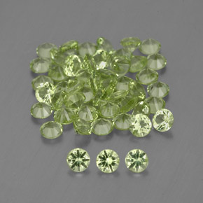 1.48 ctw Green Peridot Stones, Natural Peridot in Diamond-Cut Shape for Sale