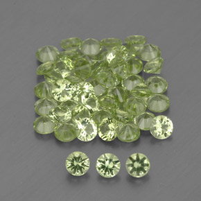 1.46 ct Green Peridot Stone, Natural Peridot in Diamond-Cut Shape for Sale