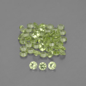 1.45 ct Green Peridot Gemstone, Peridot Gem in Diamond-Cut Shape for Sale.