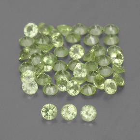 1.46 ct Green Peridot Stone, Natural Peridot in Diamond-Cut Shape for Sale