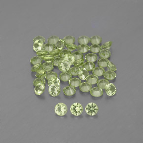 1.47 ct Green Peridot Gemstone, Peridot Gem in Diamond-Cut Shape for Sale.
