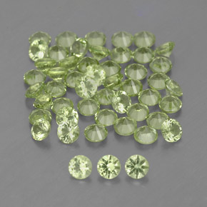 1.47 ct Green Peridot Stone, Natural Peridot in Diamond-Cut Shape for Sale