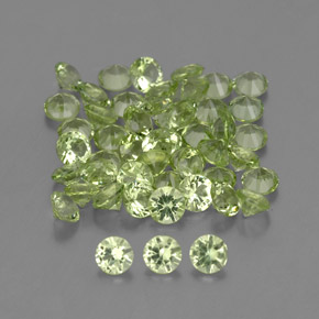1.46 ct Green Peridot Stone, Natural Peridot in Diamond-Cut Shape for Sale