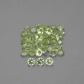 1.46 ctw Green Peridot Gemstones, Peridot Gems in Diamond-Cut Shape for Sale.