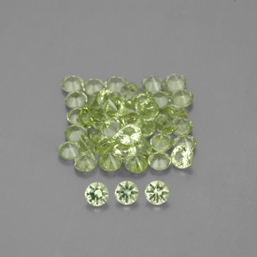 1.48 ctw Green Peridot Gemstones, Peridot Gems in Diamond-Cut Shape for Sale.
