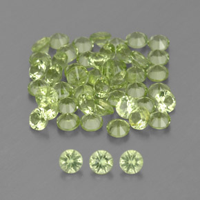 1.48 ct Green Peridot Stone, Natural Peridot in Diamond-Cut Shape for Sale
