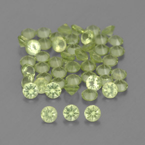 1.51 ct Green Peridot Stone, Natural Peridot in Diamond-Cut Shape for Sale