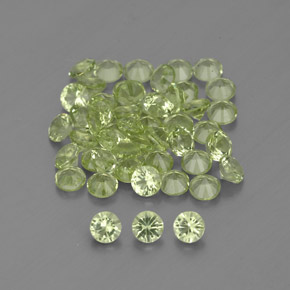 1.49 ct Green Peridot Stone, Natural Peridot in Round Facet Shape for Sale