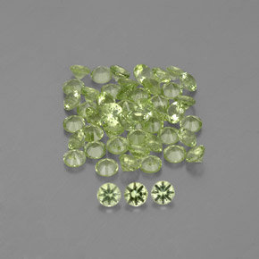 1.47 ctw Green Peridot Gemstones, Peridot Gems in Diamond-Cut Shape for Sale.