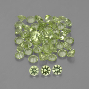 1.47 ctw Green Peridot Stones, Natural Peridot in Diamond-Cut Shape for Sale