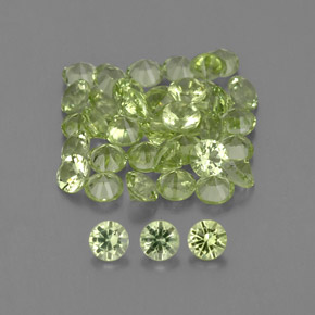 1.19 ct Green Peridot Stone, Natural Peridot in Diamond-Cut Shape for Sale