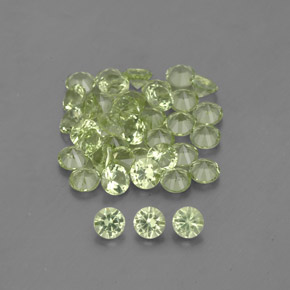 1.46 ctw Green Peridot Stones, Natural Peridot in Diamond-Cut Shape for Sale